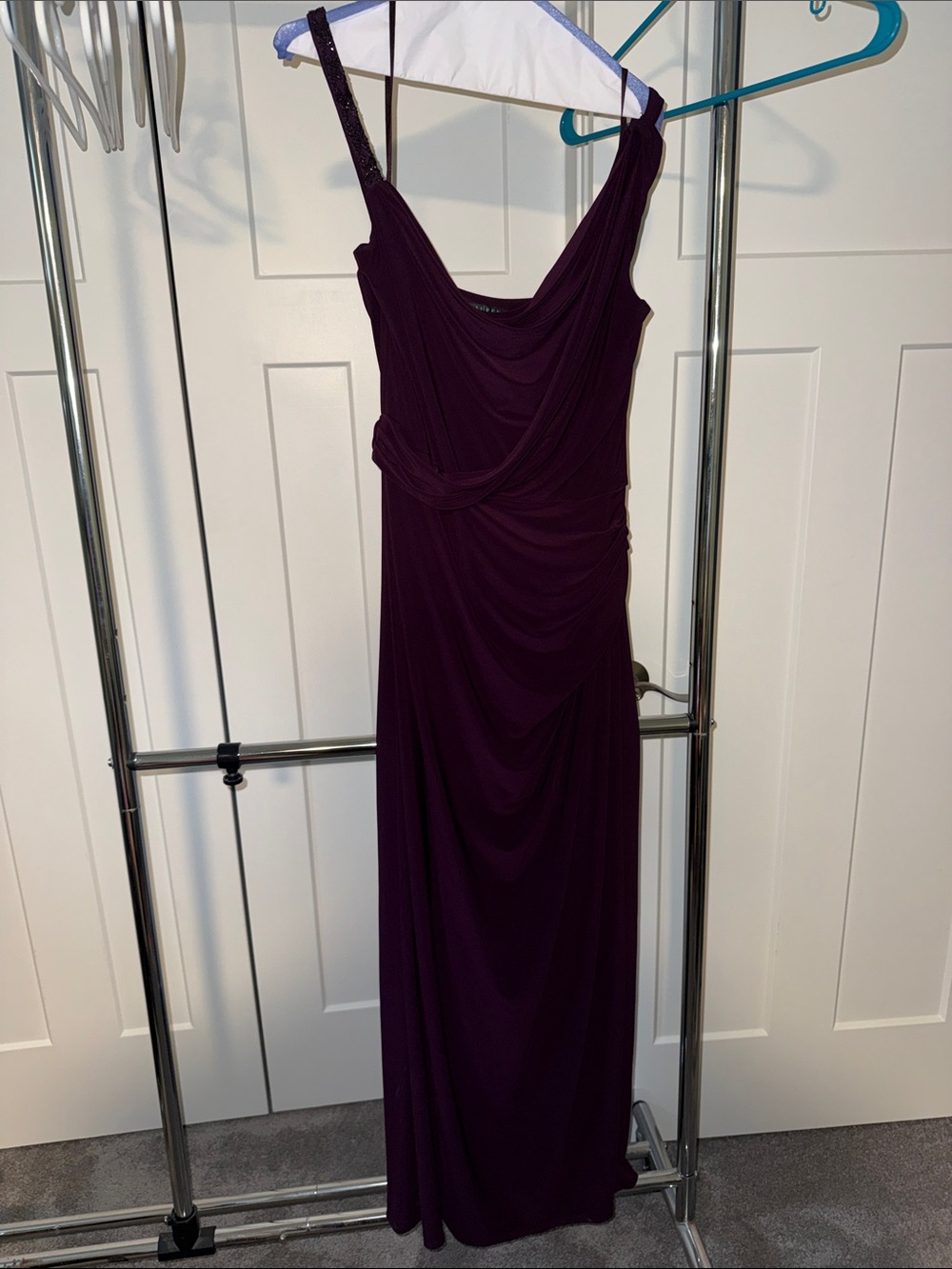 Ralph Lauren Deep Plum Draped Maxi Dress